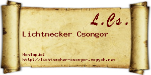 Lichtnecker Csongor névjegykártya